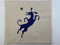 Image 1 of Whippet Cushion Cover - Blue whippet & ball