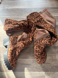 Image 1 of Leopard thigh boot 