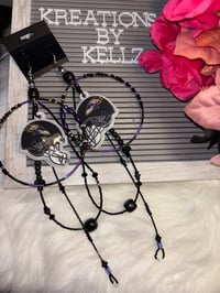 Image 3 of Large Hoop Ravens Nation 1 Earrings 