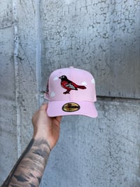 Image 5 of PASSION PINK PARTLY CLOUDY BALTIMORE ORIOLES CUSTOM FITTED CAP