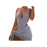 Image 3 of Low Cut Shirt + Skirt Set