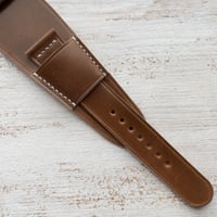 Image 3 of Horween Shell Cordovan Slim BUND strap - Bourbon