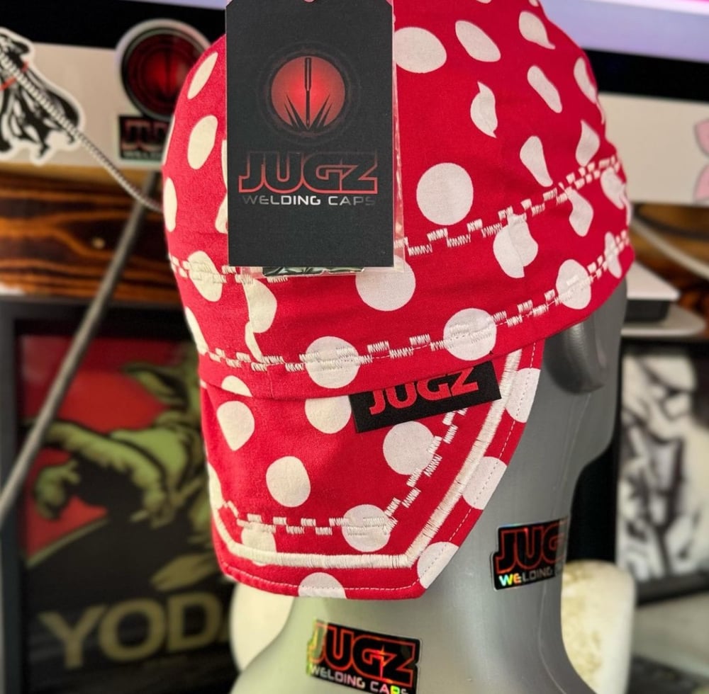 Image of Red w white polka dots 