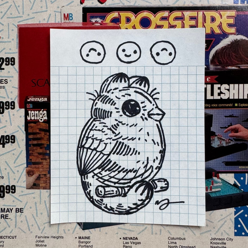 Image of Fat Bird Sharpie Sketch #220