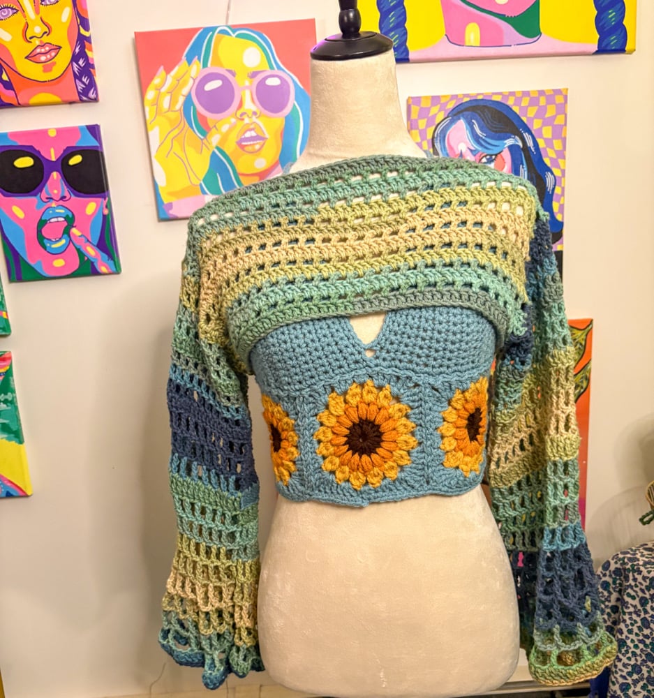 Image of Blue Mermaid Shrug - MADE-TO-ORDER