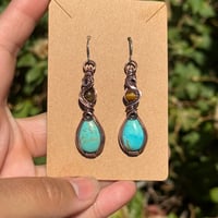 Image 1 of Turquoise x Tigers Eye Earrings 🩵