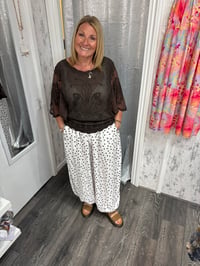 Image 2 of Isla - Polka Dot Cuff Bottom Trouser 