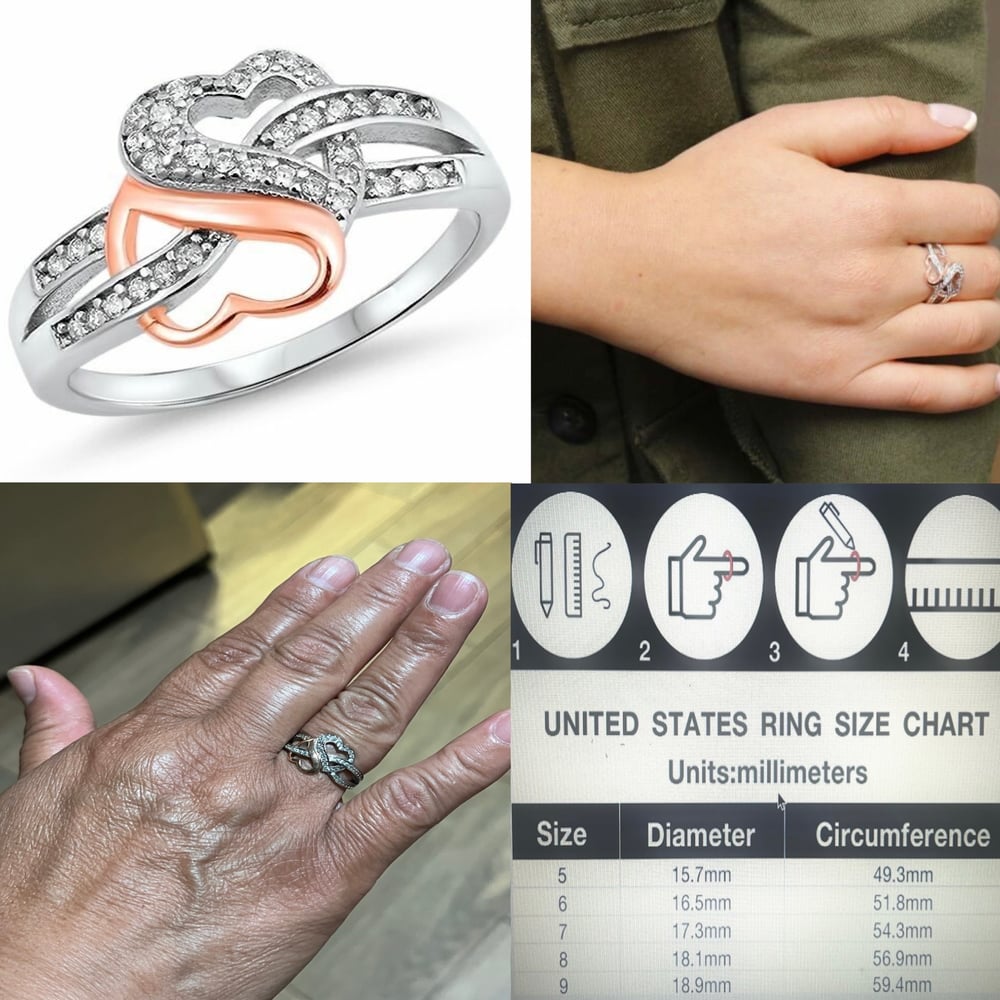 Image of 925 Sterling Silver,Rose Gold Plated Heart Infinity CZ "Promise" Ring