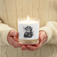 Cozy Candle with Loving Sloth Mom and Baby Art by CrystalsArtPaws