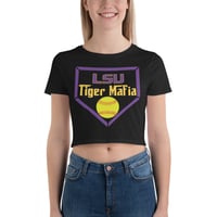 Image 2 of LSU Tiger Mafia Softball Women’s Crop Tee