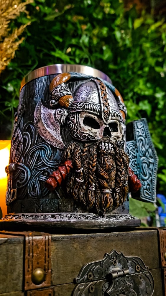 ๐The Armored Kingdom Skullhelm Norse Mug ๐ช๐๐บ