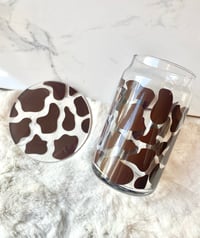 Image 2 of Cow Glass Can & Coaster Set 