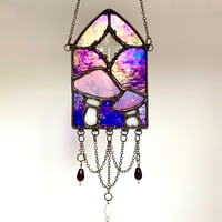 Image 1 of Galaxy Mushie Suncatcher - pink & purple 