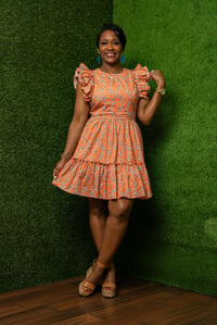 Image 1 of Paisley Mini Dress w/Ruffle