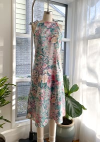 Image 1 of Holly Stalder Vintage Fabric Floral Denim  Dress Size Large