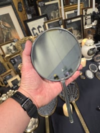 Image 2 of Round Vintage Hand mirror with Real Preserved Web