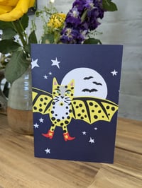 Image 2 of Leopard Bat Cat Card