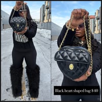 Image 1 of Black heart shaped handbag 