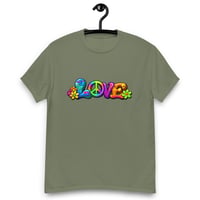 Image 12 of Unisex classic tee, Love, Peace and Flowers Retro Tee