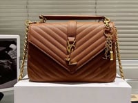 Brown Y leather bag