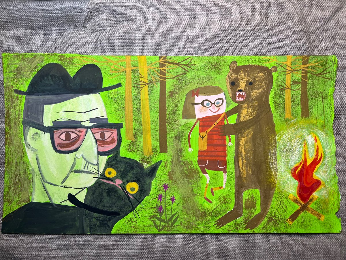 Image of Vivienne Stop Messing With That Bear And Lets Go Get Pancakes . Original painting 