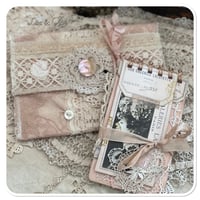 Image 16 of Junk Journal lace samples booklet in a vintage french lace pouch