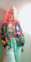 Picasso silk bomber jacket