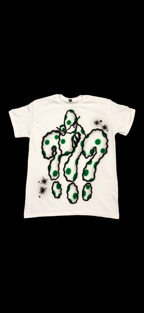 Image of AIRBRUSH TEE SIZE M GREEN/WHITE/BLACK