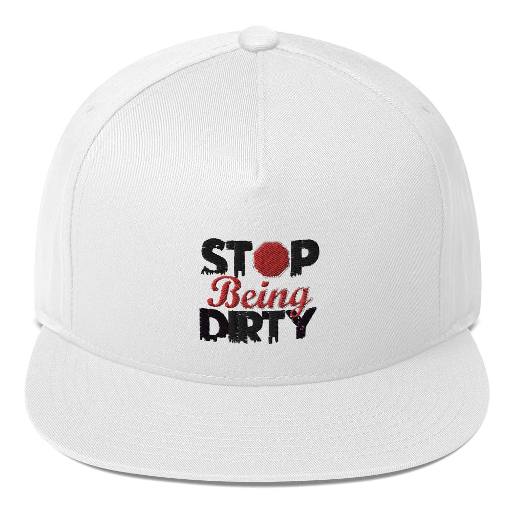 Image of stop being dirty snap back