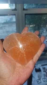 Orange selenite Heart