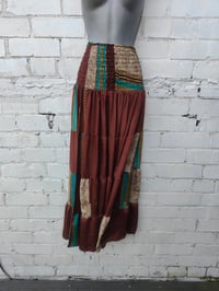 Image 3 of Zara Split Skirt- Jade Green and Brown