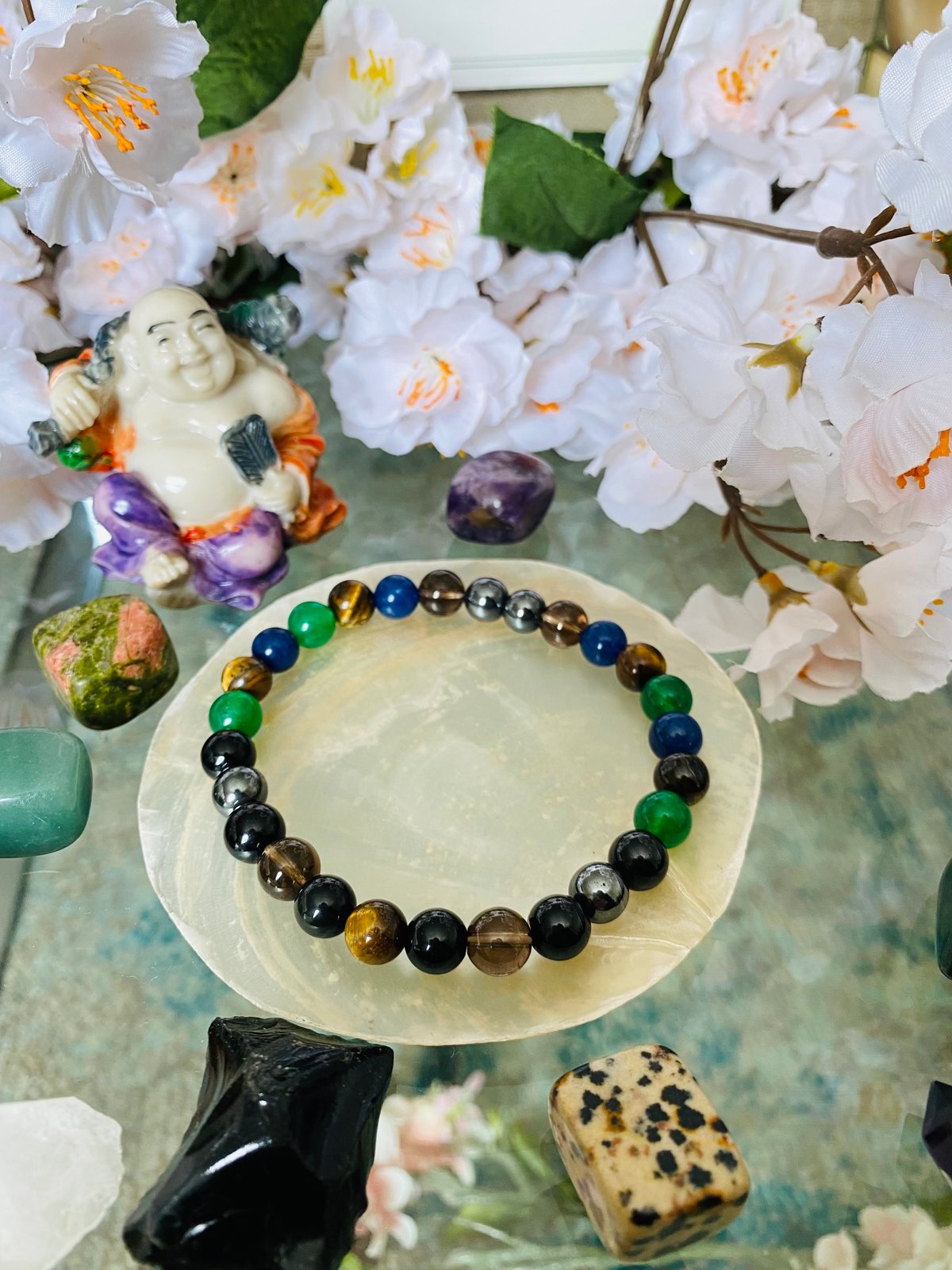 Mixed Semi Precious Stones & Black Swarovski Crystal Bracelet | Swarovski  crystal bracelet, Fashion bracelets, Mens bracelet designs