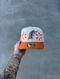 Image 5 of RUST ORANGE VISOR MULTI TONE MIAMI MARLINS CUSTOM FITTED CAP
