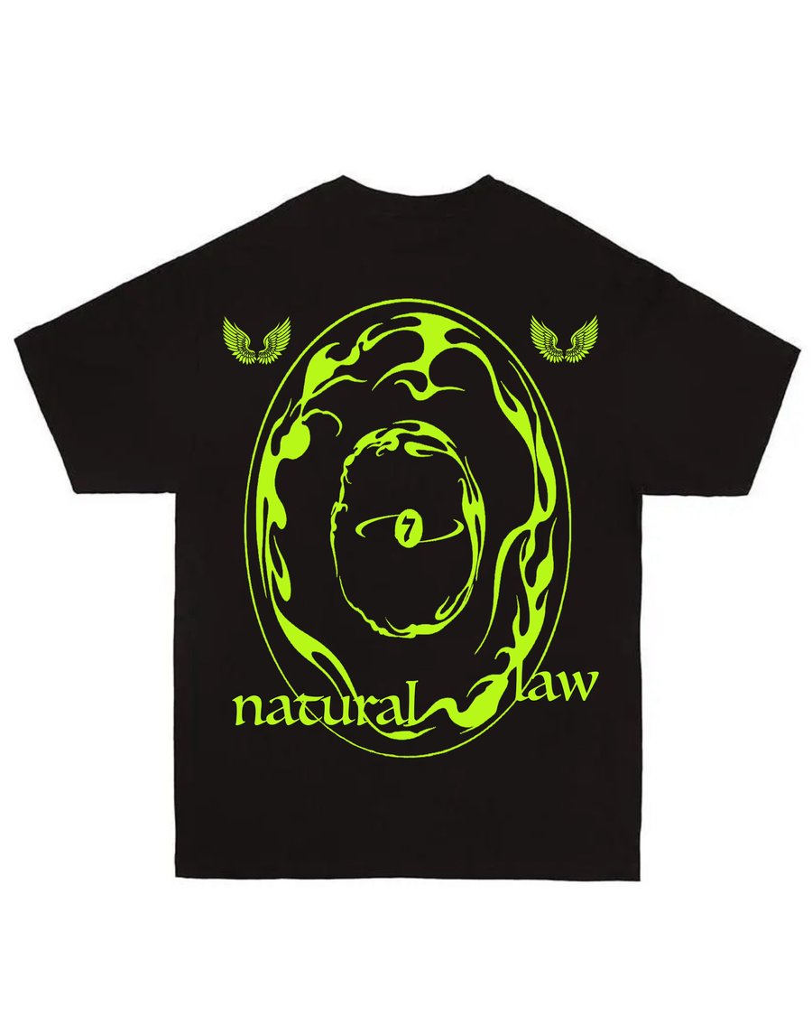 Image of NATURAL LAW TEE (BLACK/ELECTRICGREEN)