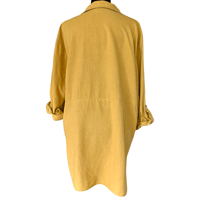 Image 5 of Yellow Tahari Linen Button Up Shirt Dress Tunic - Size L -Beach 