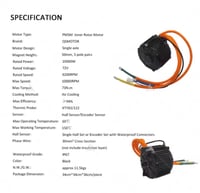 Image 2 of QS165 50H 10KW Hall Motor w/ Extended Cables