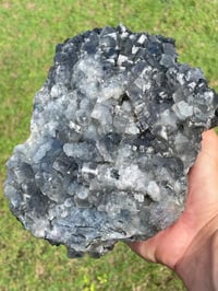 Image 7 of Double Sided Cubic Fluorite & Druzy Quartz #964