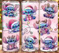 Pink stitch lights 20oz subliamtion tumbler 