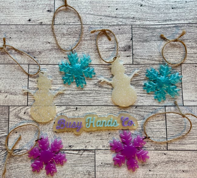 Snowflake & Snowman Ornaments 