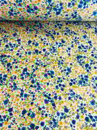 Image 2 of Popelín - Sábana - Florecillas - Azul/Amarillo - 9€/m