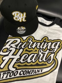 Image 1 of Burning Hearts X New Era bundle (hat & 3/4 sleeve tee)