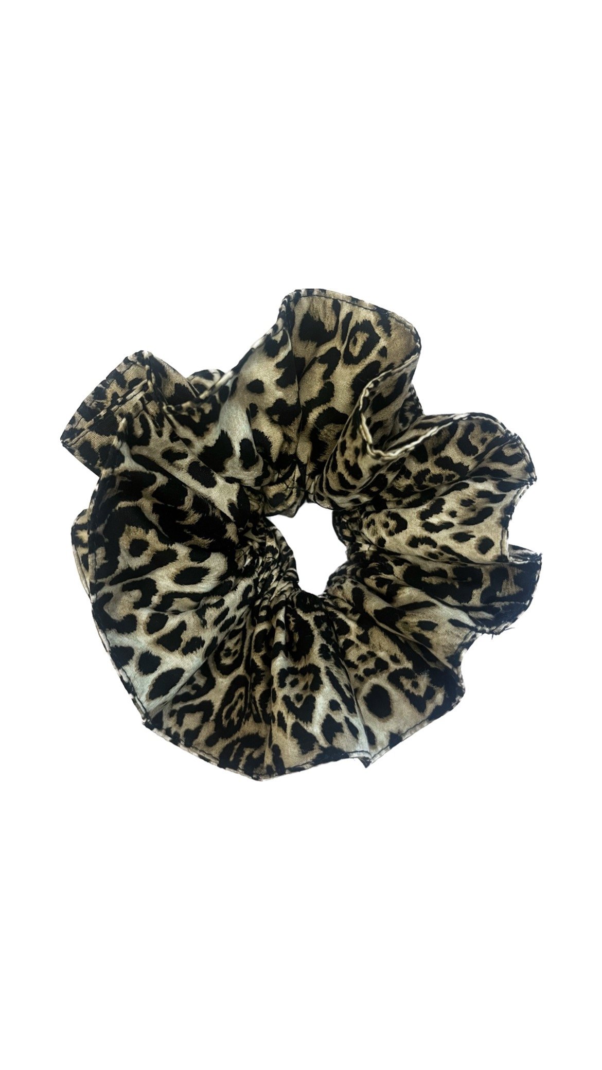 Leopard Scrunchie Grey