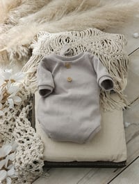 Image 2 of Photo prop | Newborn boys bodysuit for photosession Robbie| cold beige