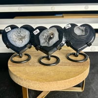 Image 1 of Black Agate Hearts ($14)