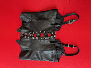 Image of Buckle biker bustier in genuine leather (Size XS- M)