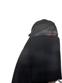 Satin Band Niqab 12 inch