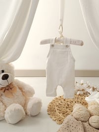 Image 1 of Photo prop | Newborn Dungarees for photoshoot | Dylan | off white