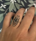 Incroyable bague Art Deco 1910 en vermeil et argent, tanzanite et zircons blancs, Taille 52-53