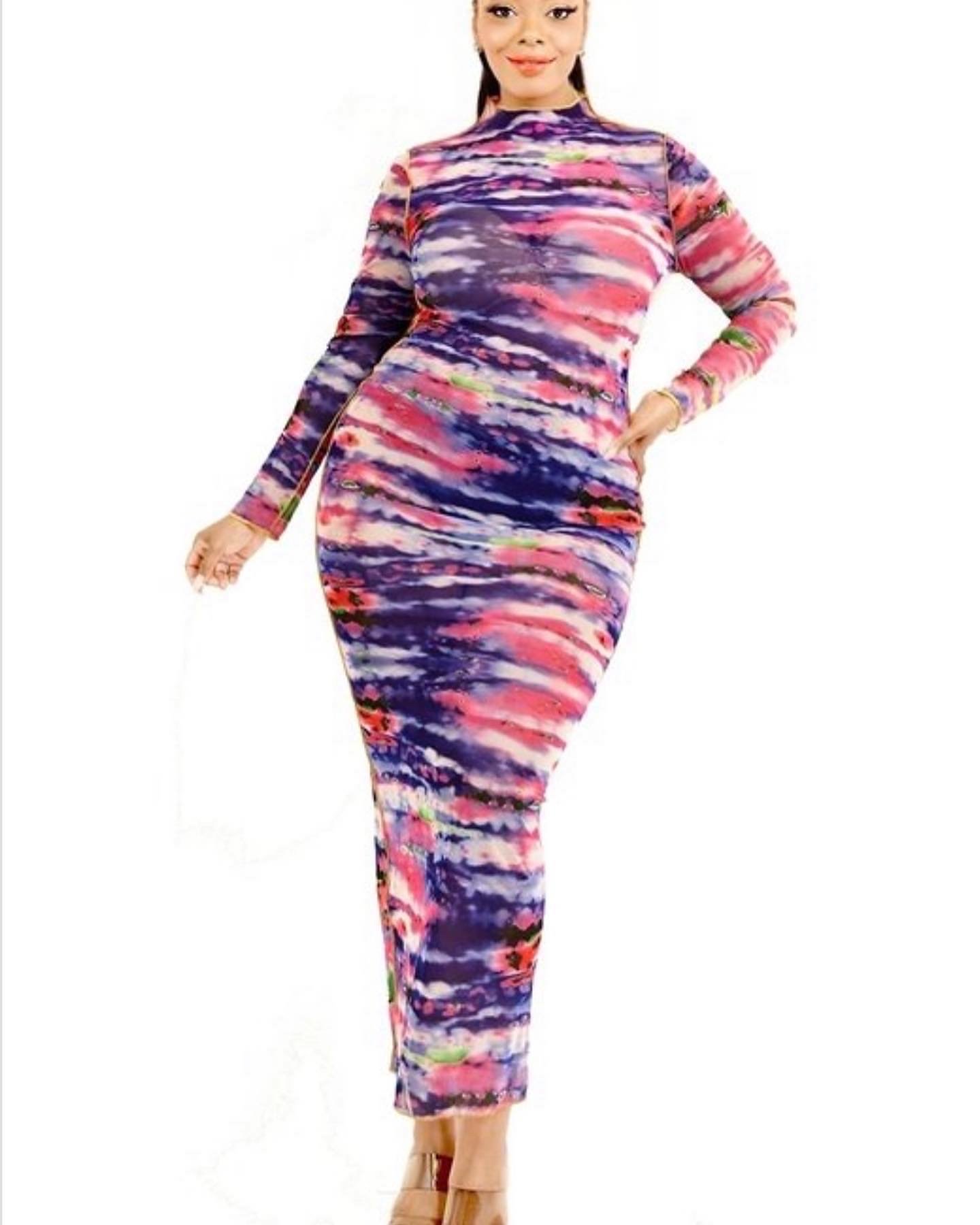 Image of Water Colors Mesh Maxi