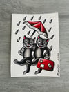 Cat Holiday (Original, 5x7)